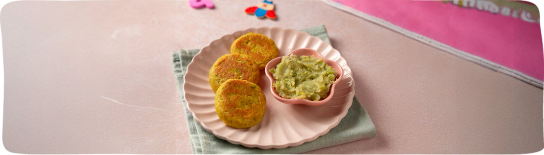 Sweet Potato and Broccoli Mash and Oat Tikki