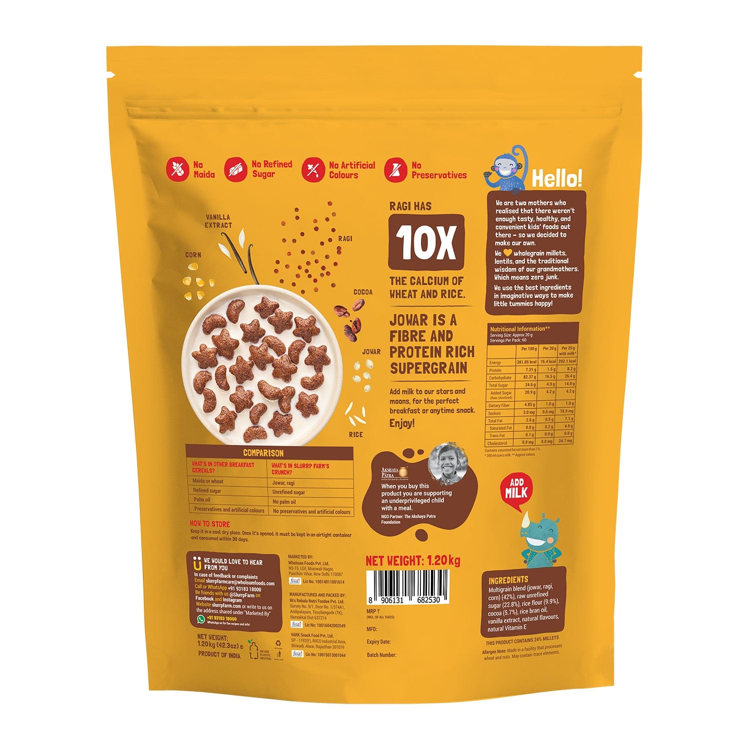 Slurrp Farm Jumbo Pack Choco Crunch - Ragi Stars and Moons