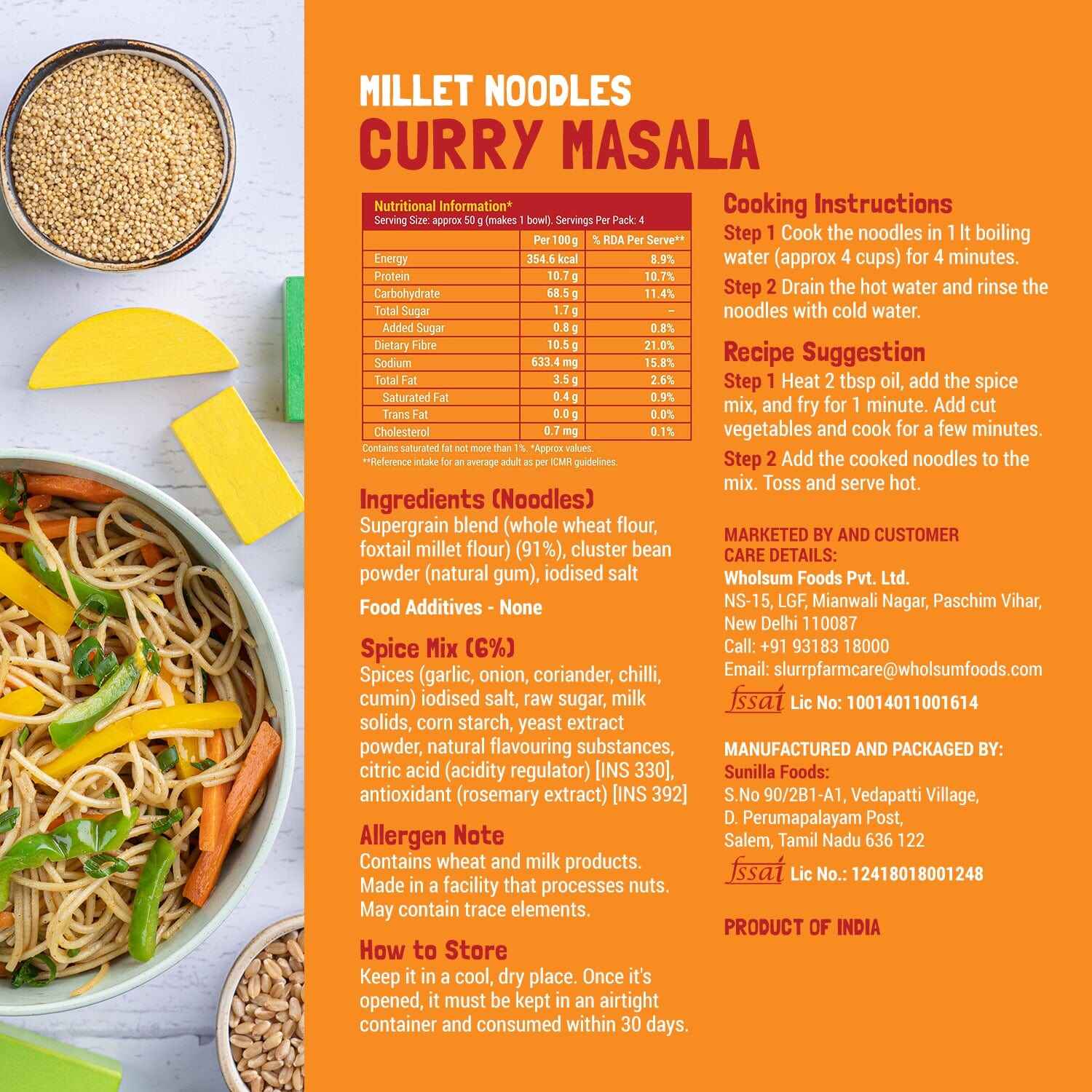 Slurrp Farm Millet Noodles - Pack of 3 Flavours
