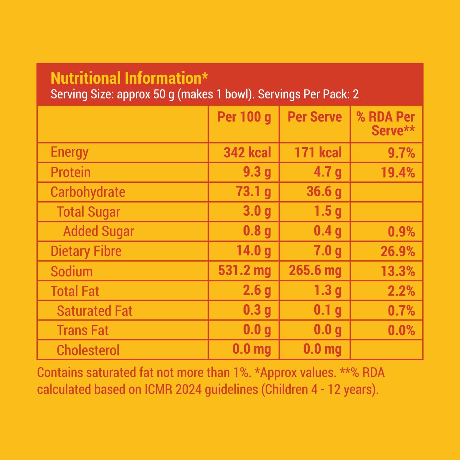 Slurrp Farm Instant Noodle Classic Masala – Serves 2 (96 gms)