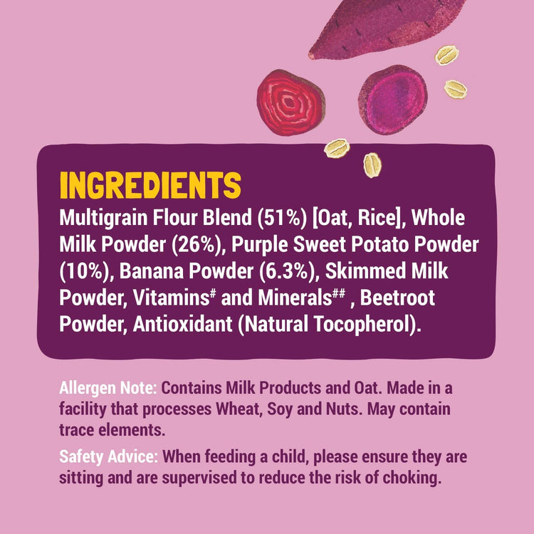 Slurrp Farm Sweet Potato, Beetroot & Oat Cereal with Milk
