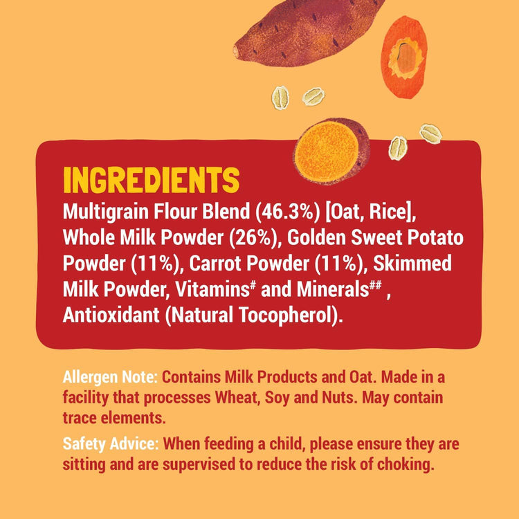 Slurrp Farm Sweet Potato, Carrot & Oat Cereal with Milk