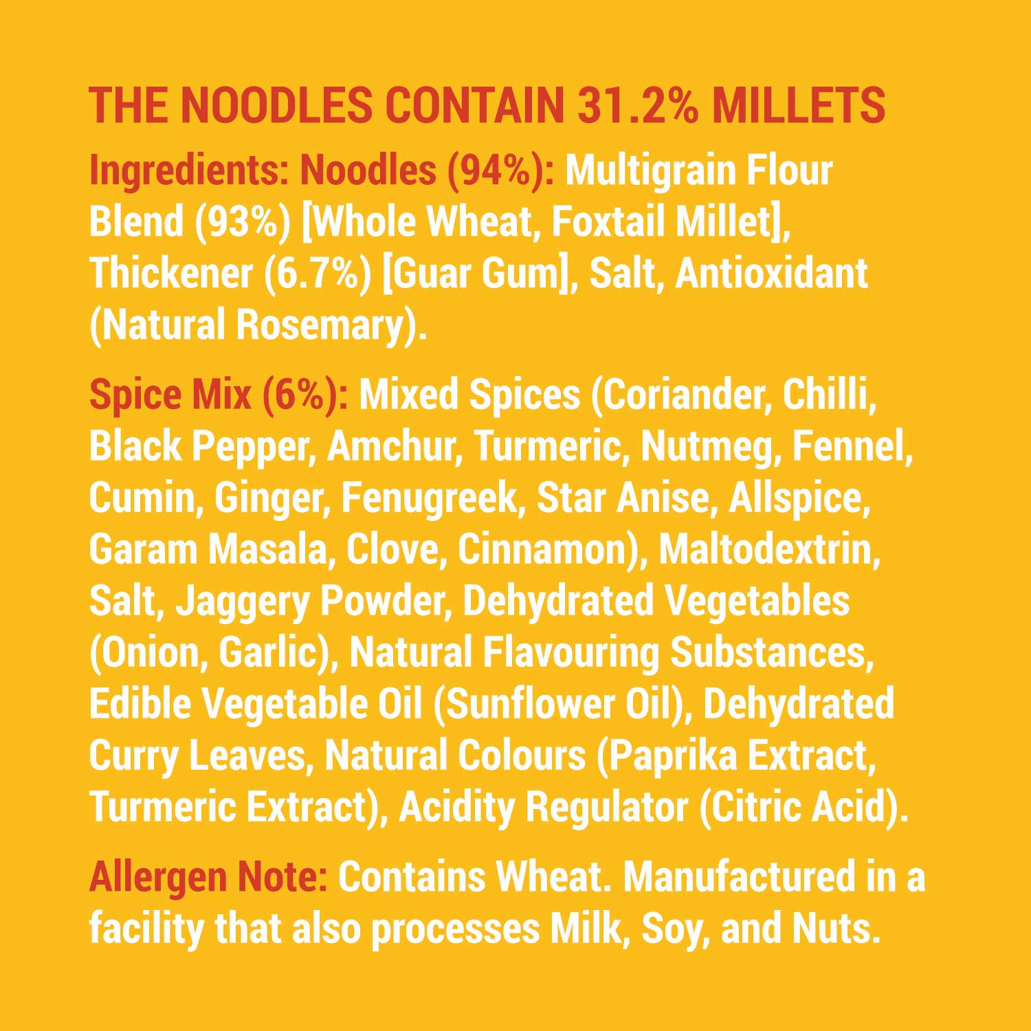 Slurrp Farm Hakka Noodle Millet Noodles - Classic Masala Family Pack (Serves 8)