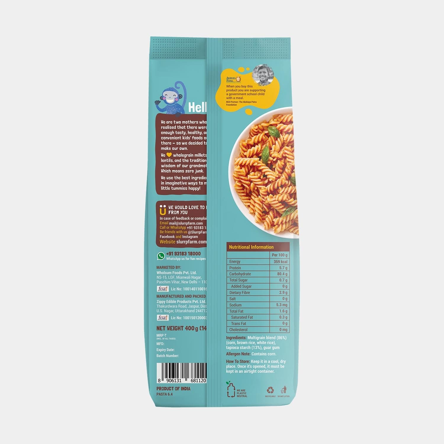 Slurrp Farm pack of 1 Fusilli Pasta
