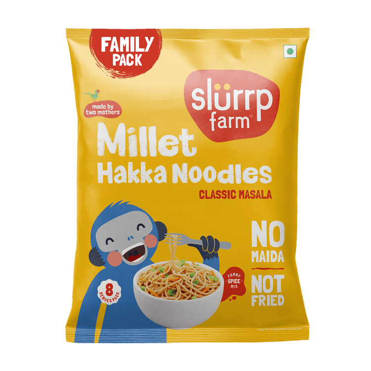 Slurrp Farm Hakka Noodle Millet Noodles - Classic Masala Family Pack (Serves 8)