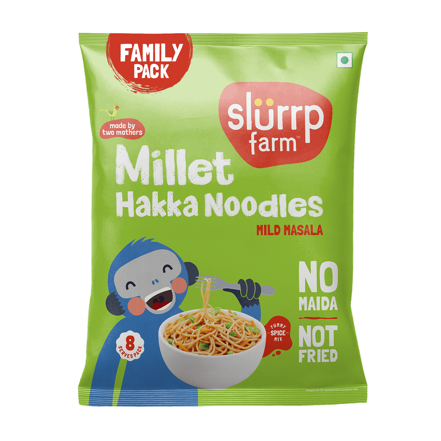 Slurrp Farm Hakka Noodle Mild Masala – Serves 8 (384 gms)