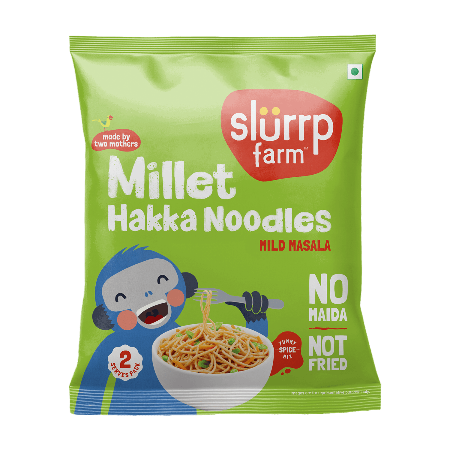 Slurrp Farm Instant Noodle Millet Noodles - Mild Masala (Serves 2)