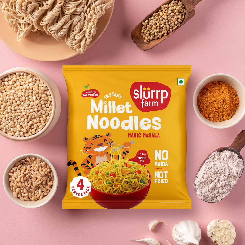 Magic Masala Instant Millet Noodles - Serves 4 | Super Saver Pack