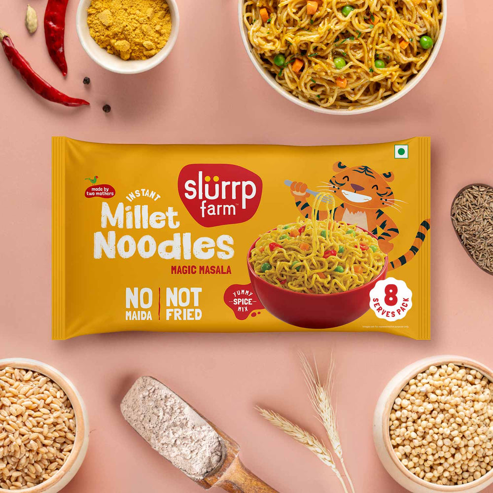 Magic Masala Instant Millet Noodles - Serves 8 | Super Saver Pack