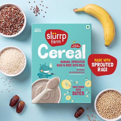 Slurrp Farm Cereal Banana, Ragi and Rice Cereal with Milk