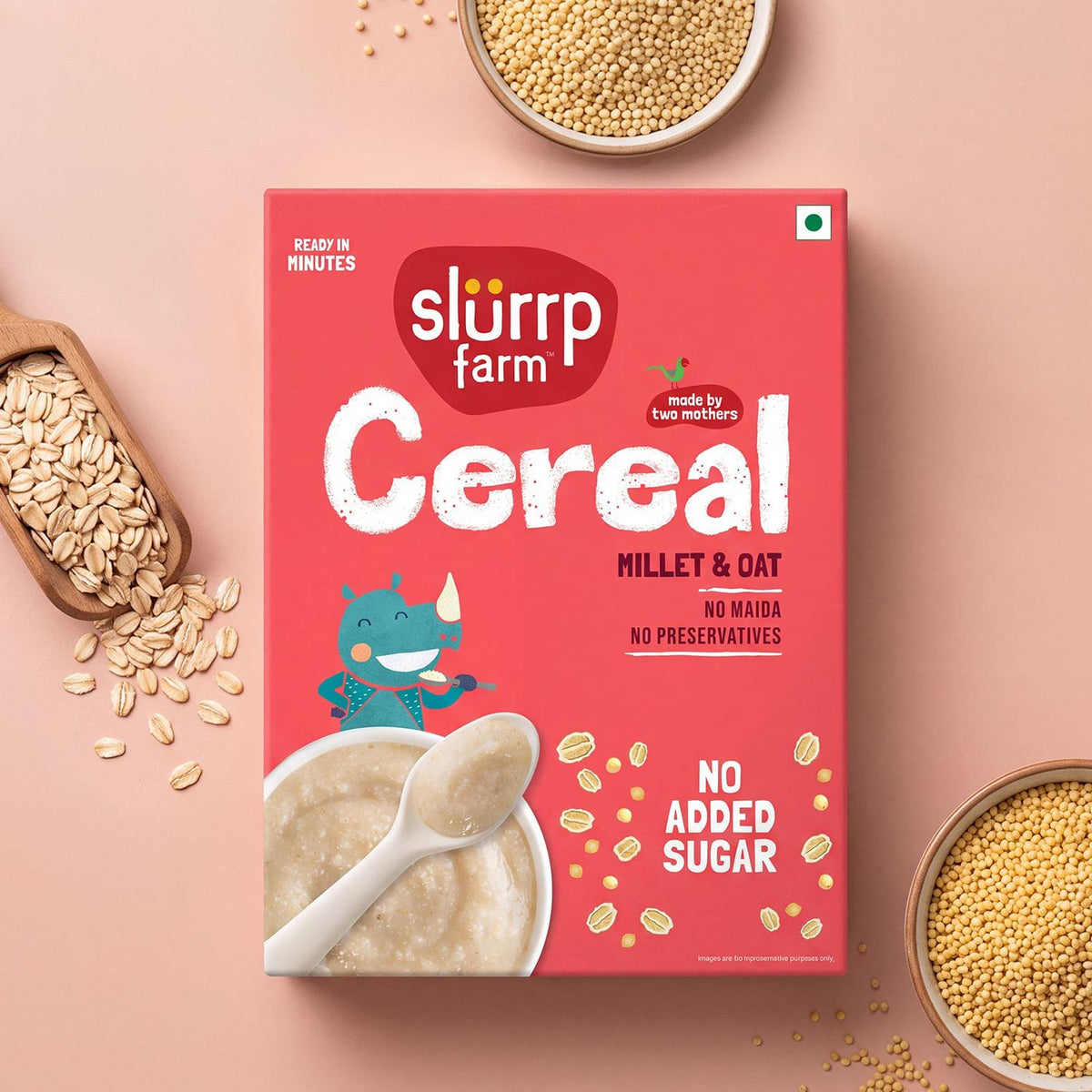 Slurrp Farm Cereal pack of 1 Millet Oat Porridge (Daliya/Suji substitute)