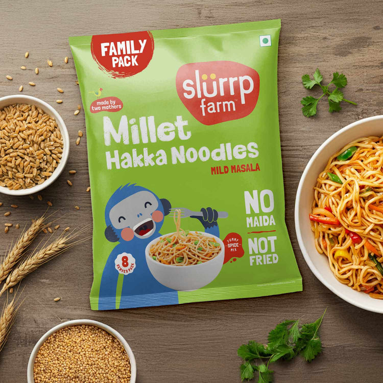 Slurrp Farm Hakka Noodle Mild Masala – Serves 8 (384 gms)
