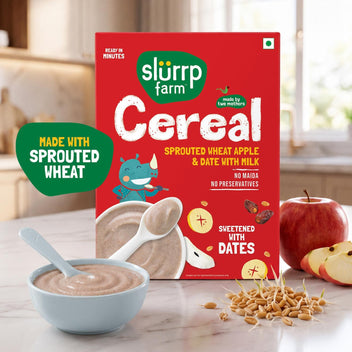 Slurrp Farm Cereal Wheat, Apple & Date with Milk | Instant Cereal