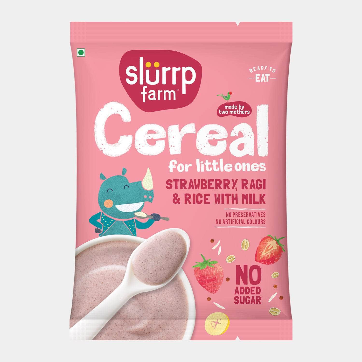 Slurrp Farm Baby Cereal TRIAL PACK - Ragi & Rice Cereal: Strawberry (No Added Sugar)