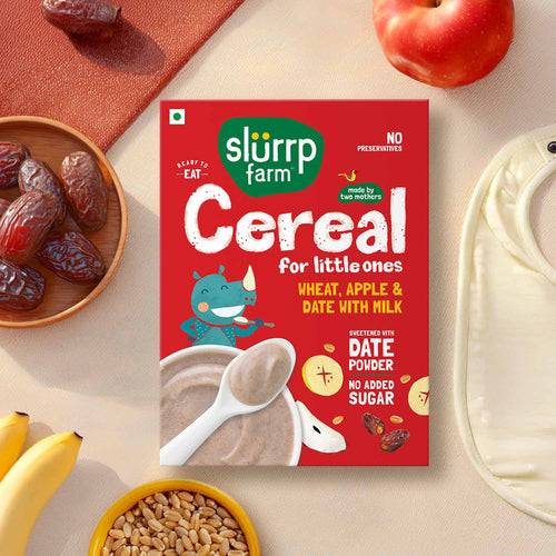 Slurrp Farm Cereal Wheat, Apple & Date with Milk | Instant Cereal
