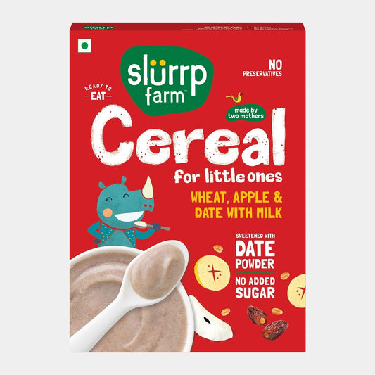 Slurrp Farm Wheat, Apple & Date with Milk | Instant Cereal