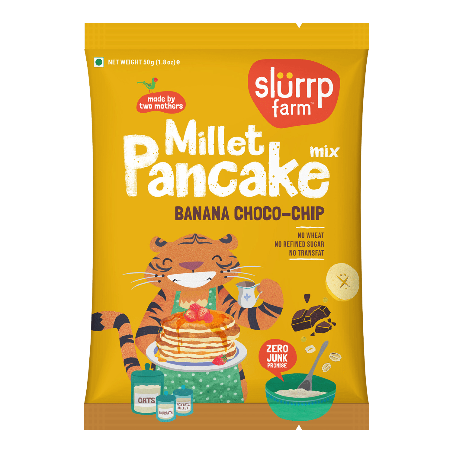 Slurrp Farm Banana Choco-chip Pancake Trial Pack - Banana Choco Chip Millet Pancake