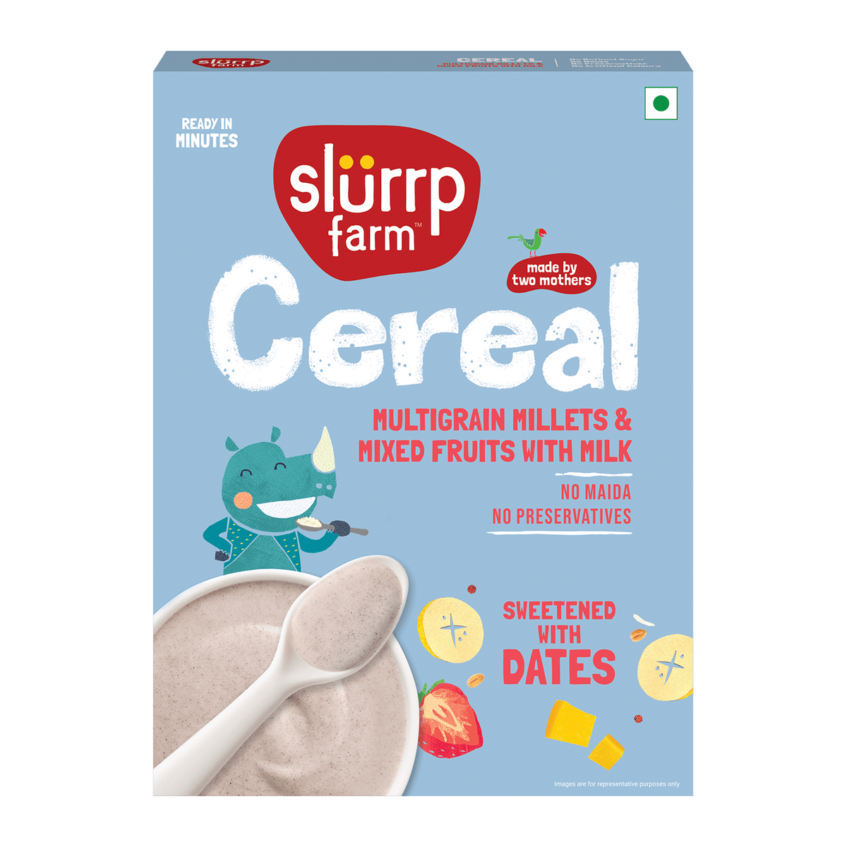 Slurrp Farm Cereal Multigrain Millets and Mixed Fruit Cereal with Milk