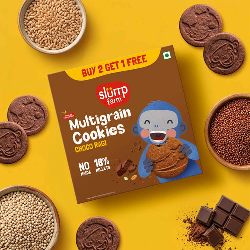 Slurrp Farm Cookies Choco Ragi Cookies | Buy 2 Get 1 Free | Super Value Pack