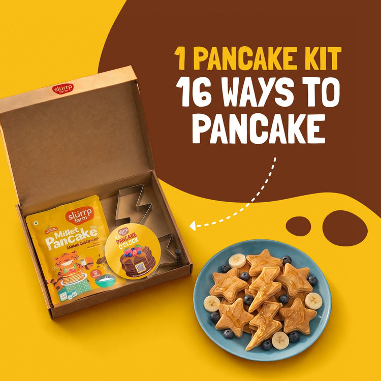 Slurrp Farm Pancake Super Saver Banana Choco-Chip Millet Pancake with FREE Pancake Kit