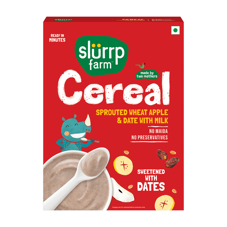 Slurrp Farm Cereal Wheat, Apple & Date with Milk | Instant Cereal