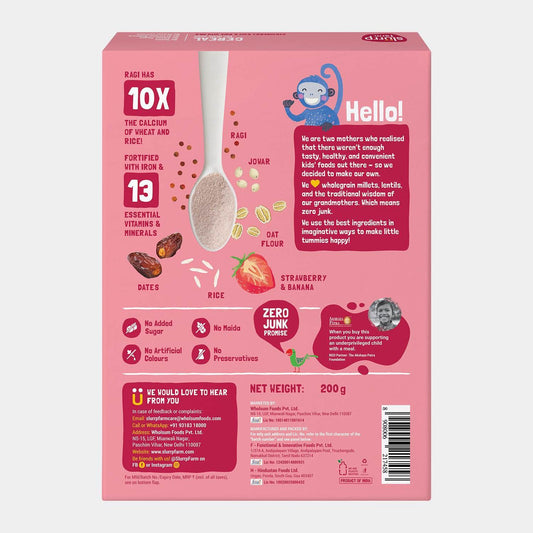 Slurrp Farm wk_wallet pack of 1 Strawberry, Ragi & Rice Cereal