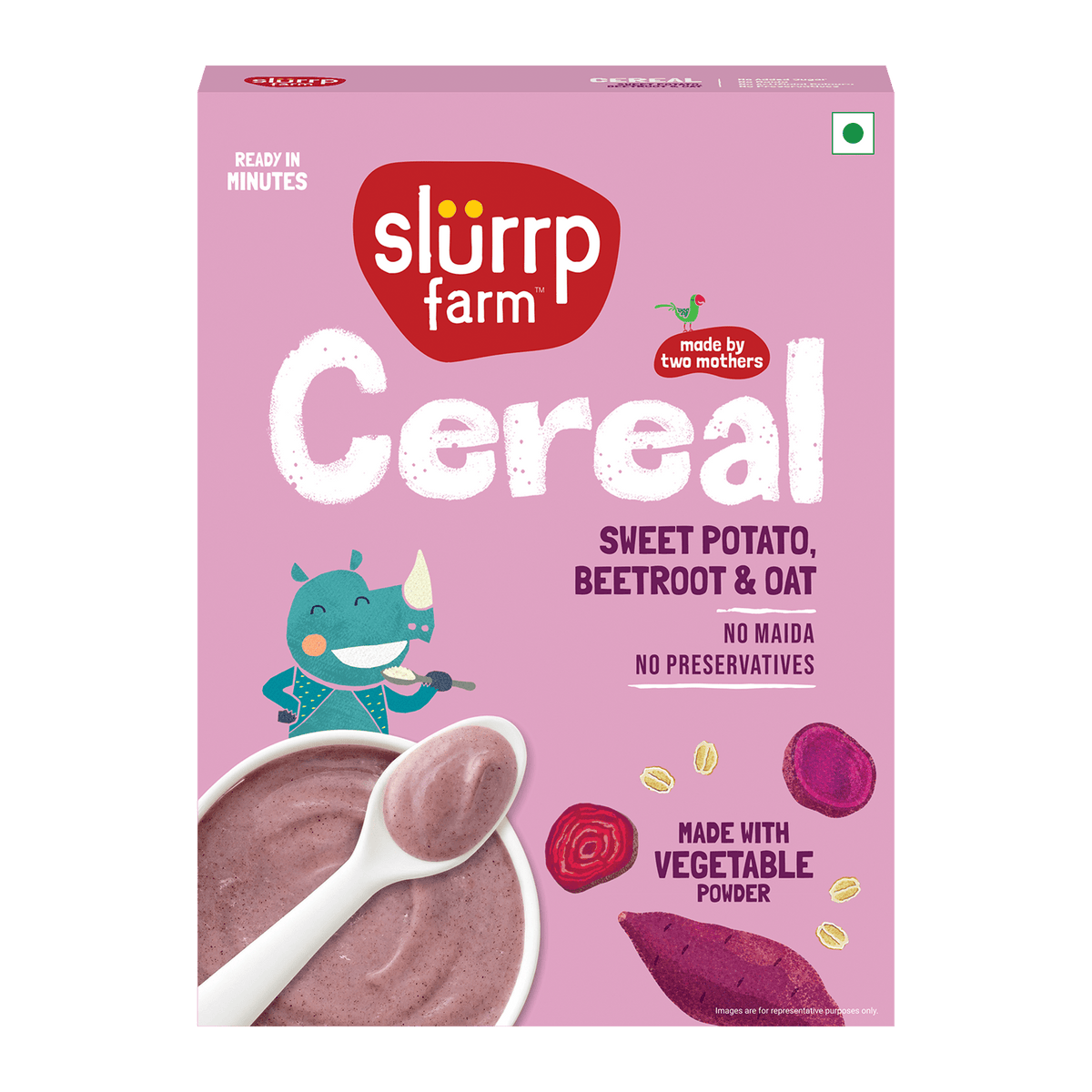 Slurrp Farm Sweet Potato, Beetroot & Oat Cereal with Milk