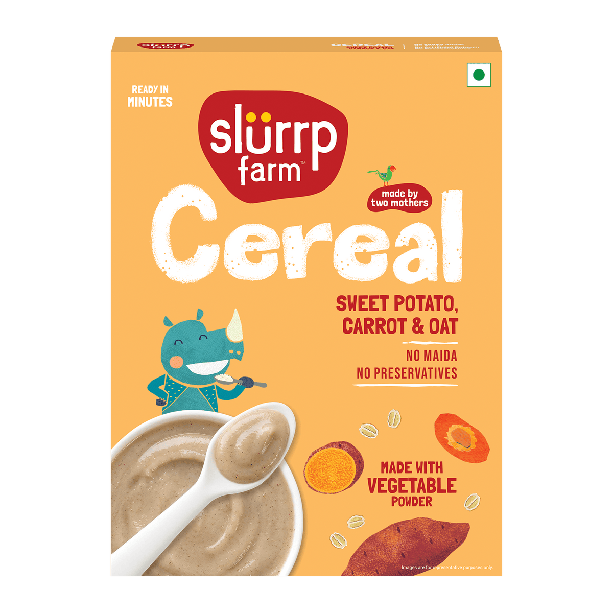 Slurrp Farm Sweet Potato, Carrot & Oat Cereal with Milk