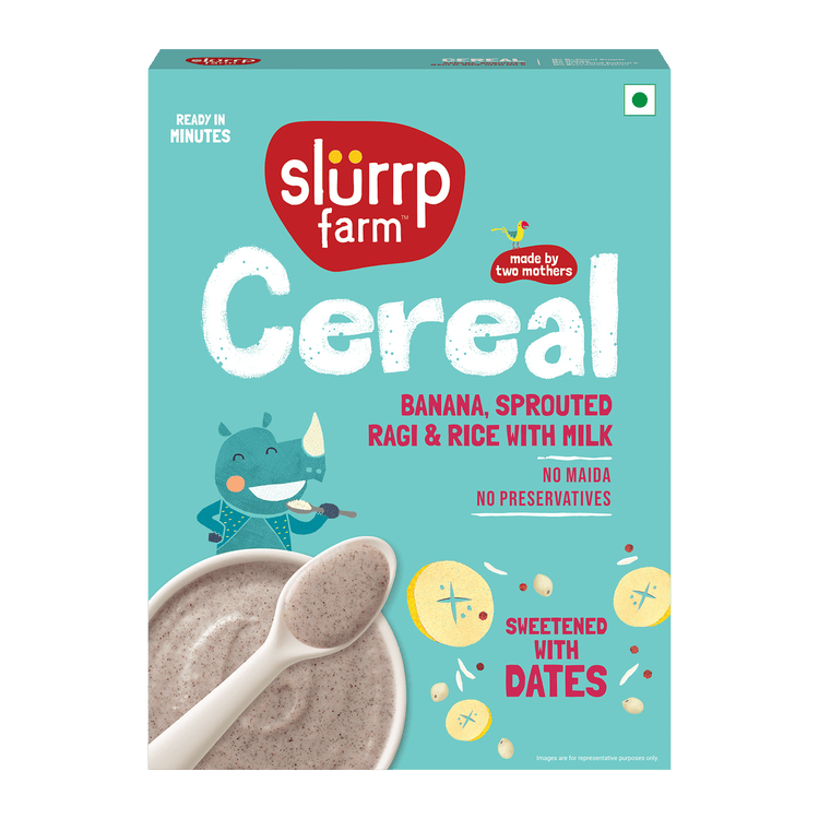 Slurrp Farm Cereal Banana, Ragi and Rice Cereal with Milk