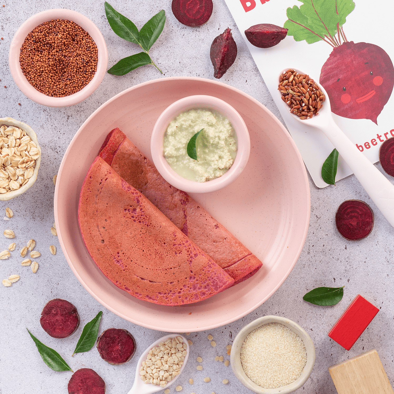 Slurrp Farm Beetroot Dosa TRIAL PACK - Multigrain Millet Dosa Mix Beetroot, 50g