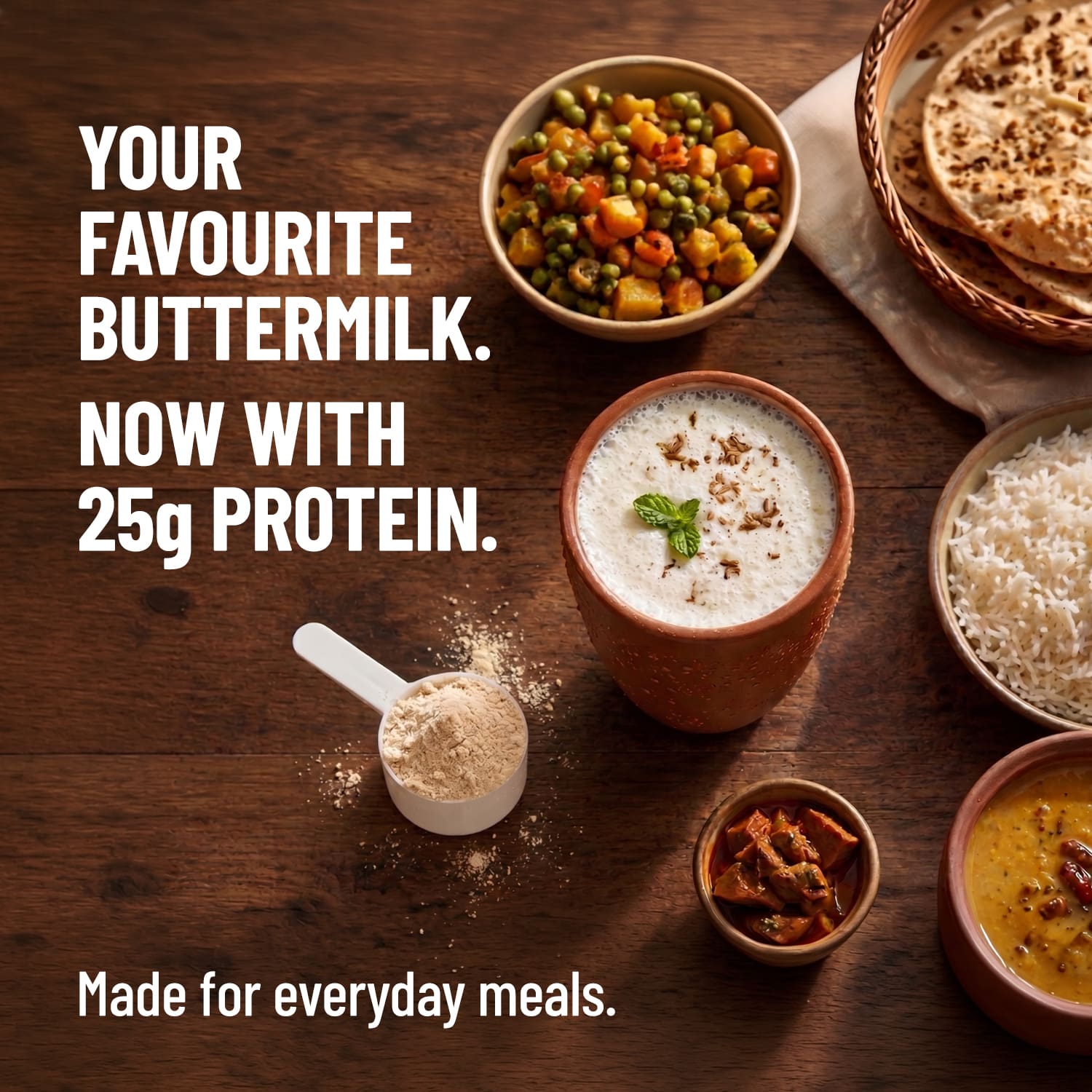 Slurrp Farm MSD Protein Mille Buttermilk Yeast Protein | 25g/Scoop | Savoury, No Added Sugar | Bio-Fermented Yeast Protein | Gut Friendly | PDCAAS 1.0