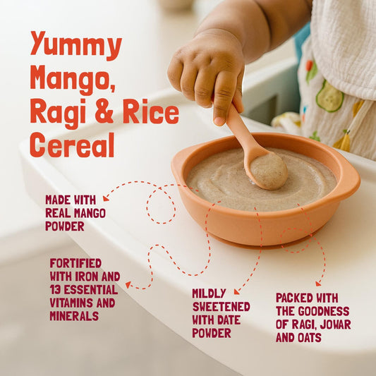 Slurrp Farm Cereal pack of 1 Mango, Ragi and Rice Cereal with Milk