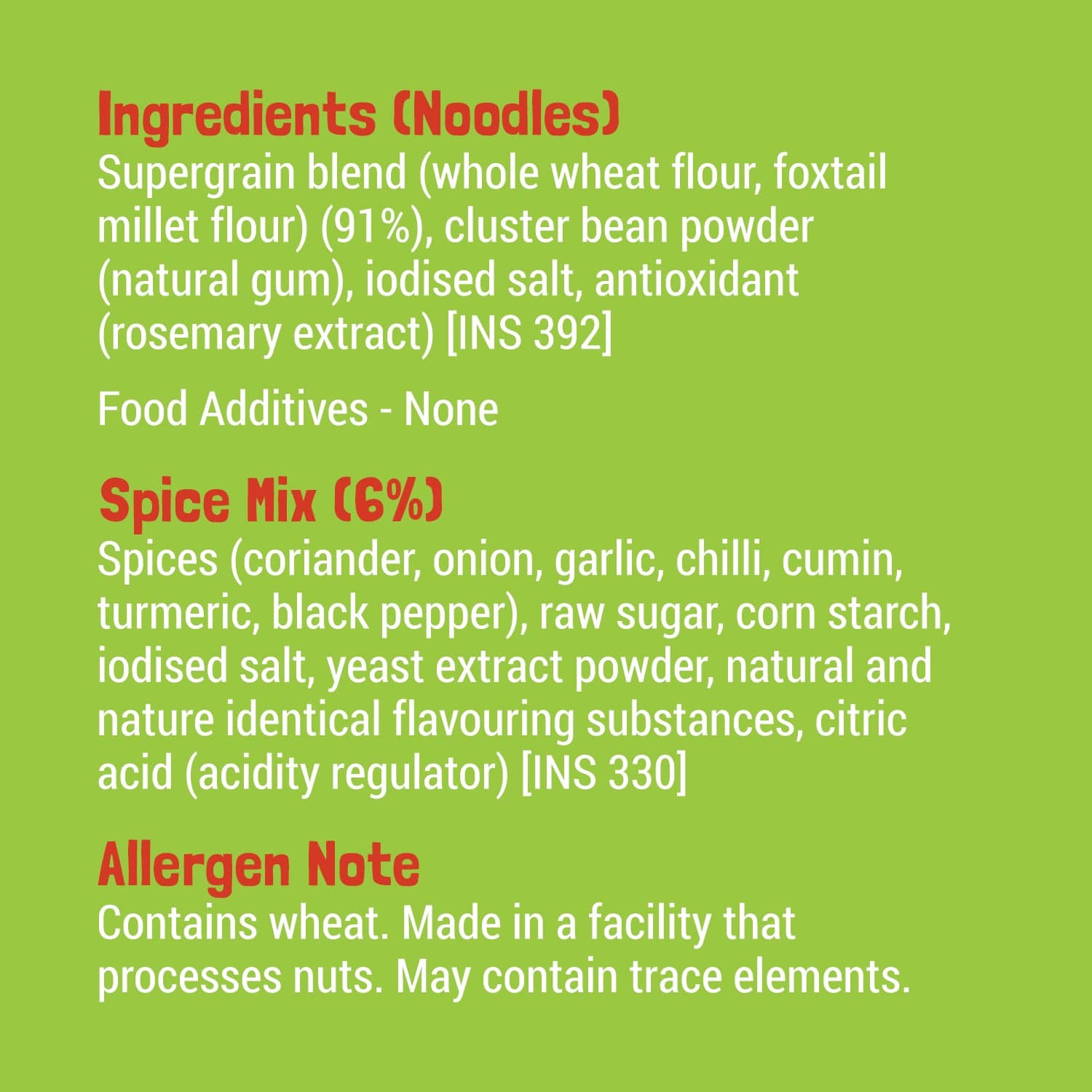 Slurrp Farm pack of 1 Millet Noodles - Mild Masala