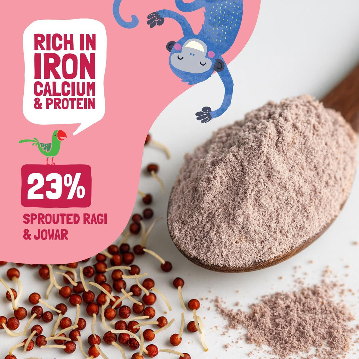 Slurrp Farm Cereal Strawberry, Ragi & Rice Cereal with Milk