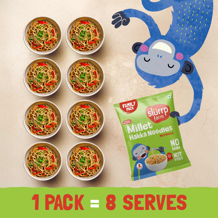 Slurrp Farm Hakka Noodle Mild Masala – Serves 8 (384 gms)