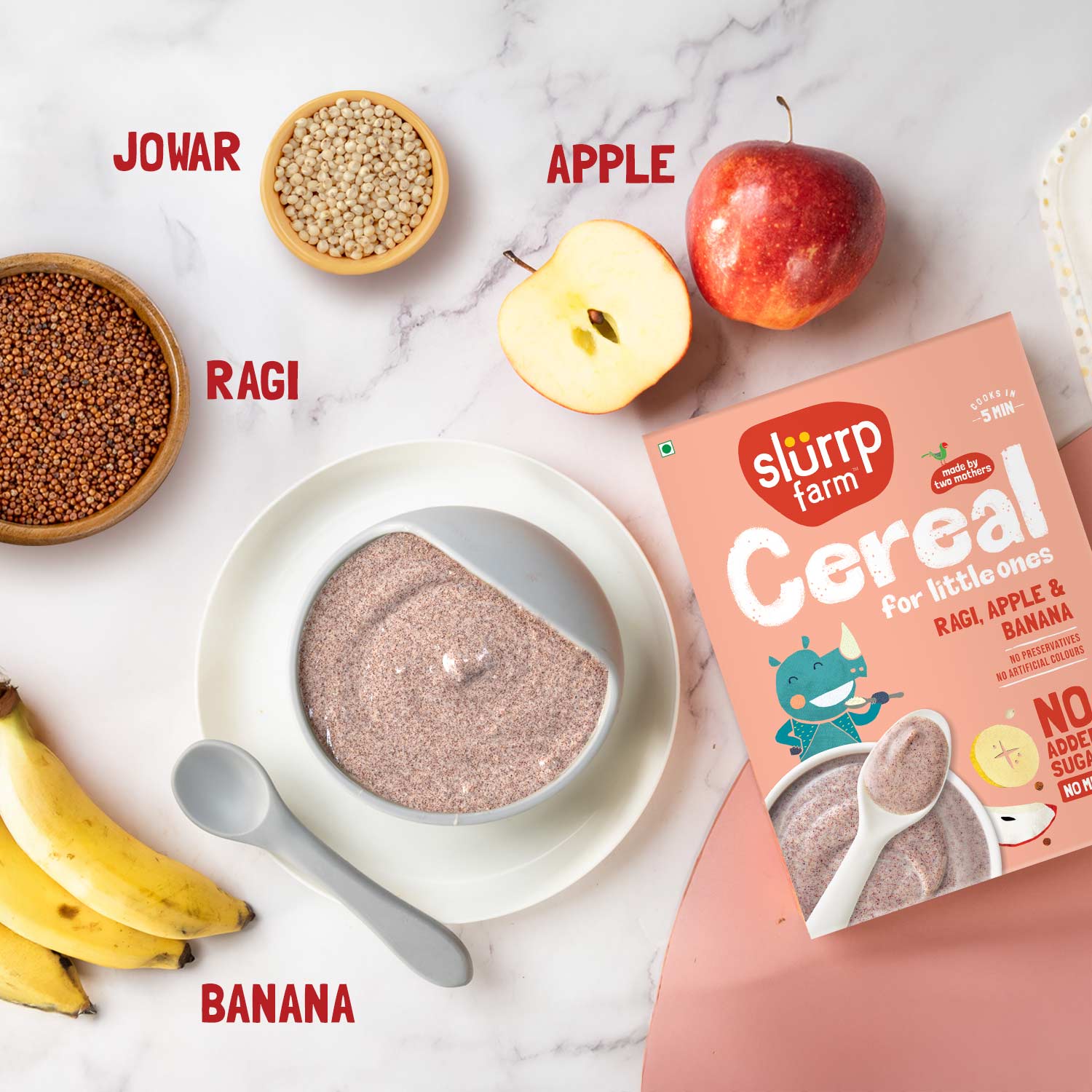 Slurrp Farm Cereal pack of 1 Ragi, Apple & Banana Cereal