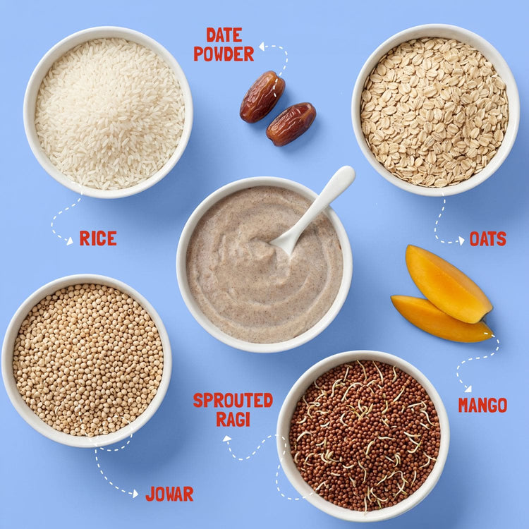Slurrp Farm Cereal Mango, Ragi and Rice Cereal with Milk