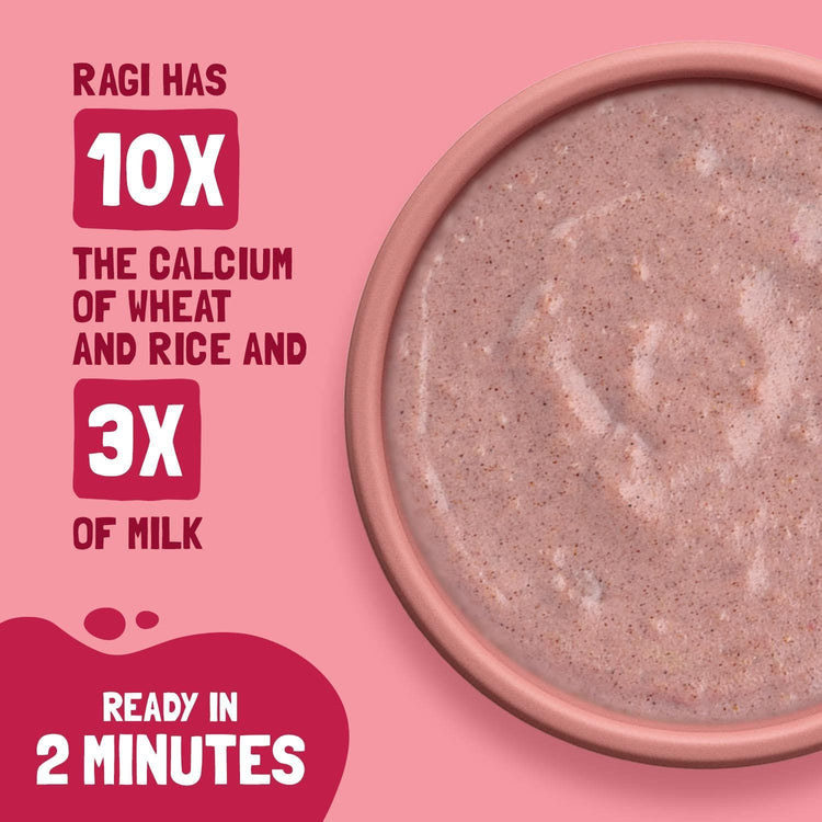 Slurrp Farm Cereal pack of 1 Strawberry, Ragi & Rice Cereal with Milk