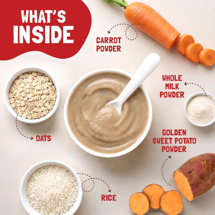 Slurrp Farm Sweet Potato, Carrot & Oat Cereal with Milk