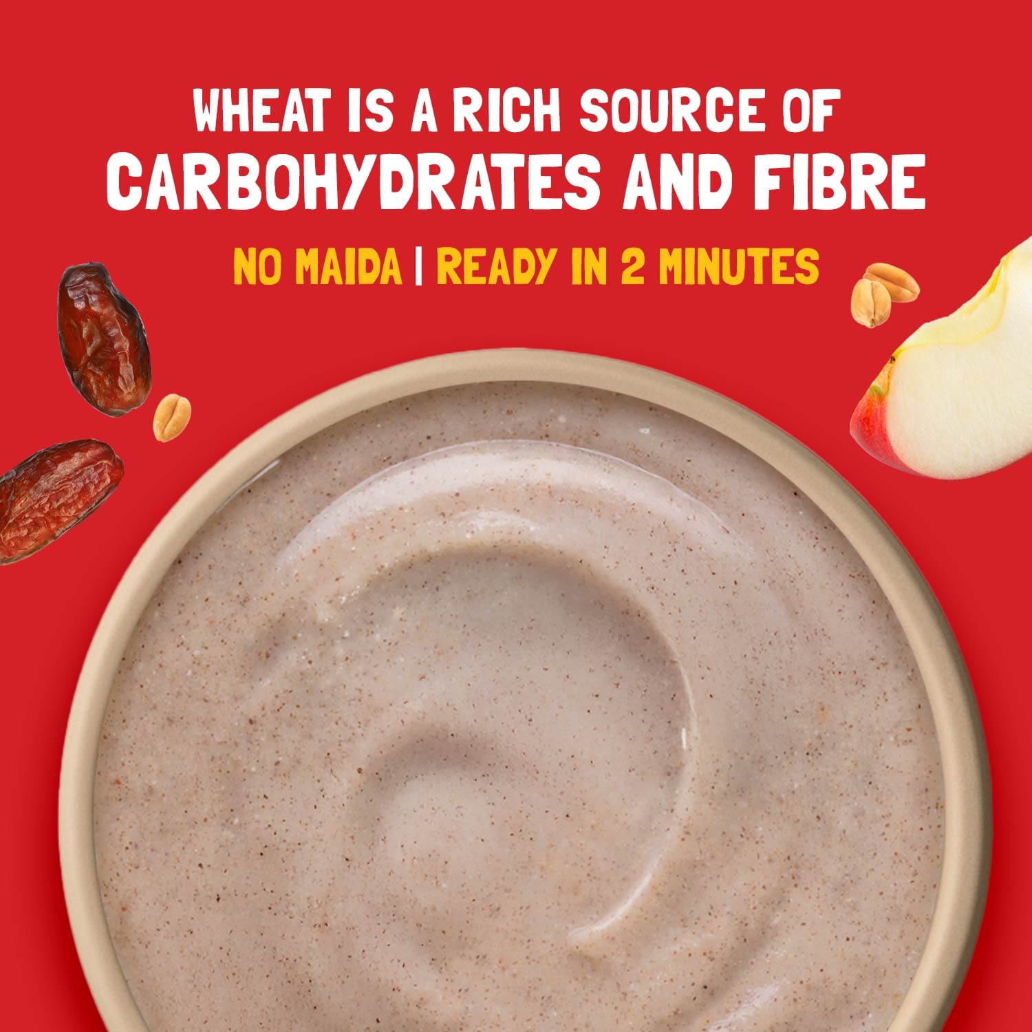 Slurrp Farm Cereal Wheat, Apple & Date with Milk | Instant Cereal