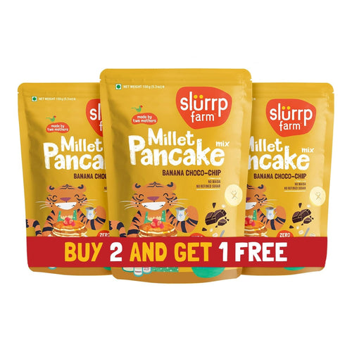 Slurrp Farm Pancake Banana Choco-Chip Millet Pancake Mix | No Maida | Pack of 3