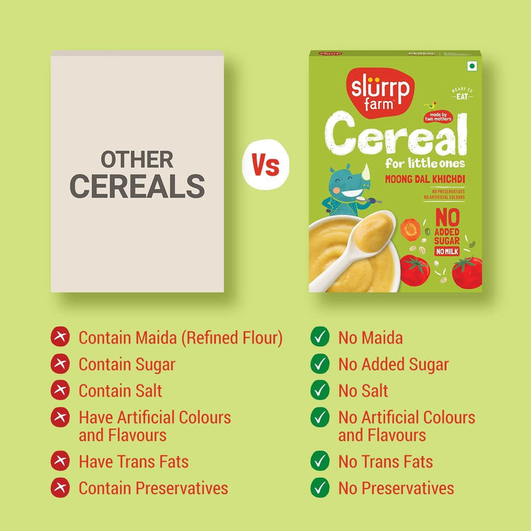 Slurrp Farm Cereal pack of 1 Moong Dal Khichdi Porridge Mix