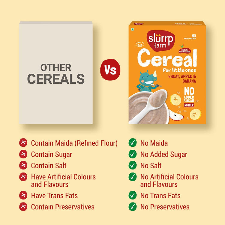 Slurrp Farm Cereal Instant Healthy Cereal | Wheat, Apple & Banana Cereal