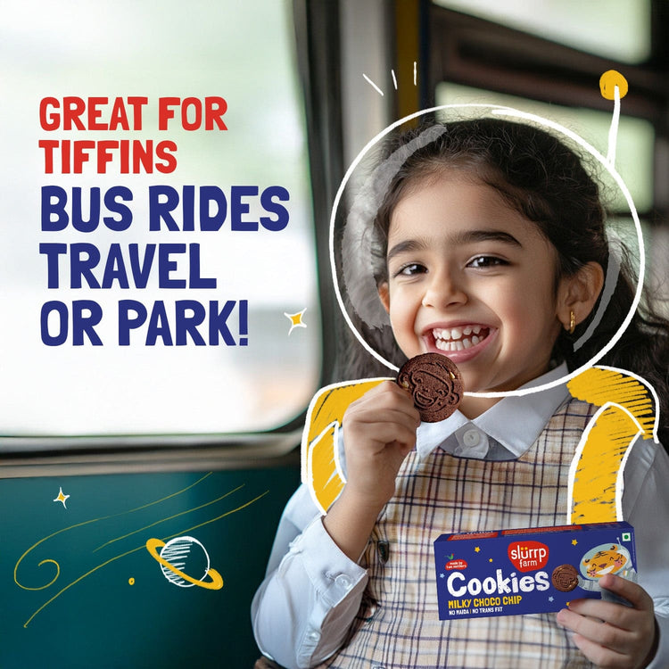 Slurrp Farm Cookies Pack of 1 Milky Choco Chip Cookies I Yummy Biscuit