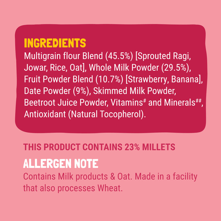 Slurrp Farm First Bites First Bites Strawberry, Sprouted Ragi & Rice Cereal with Milk for Little Ones