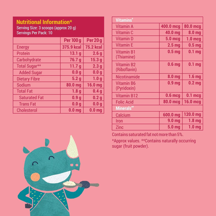 Slurrp Farm Cereal pack of 1 Strawberry, Ragi & Rice Cereal with Milk