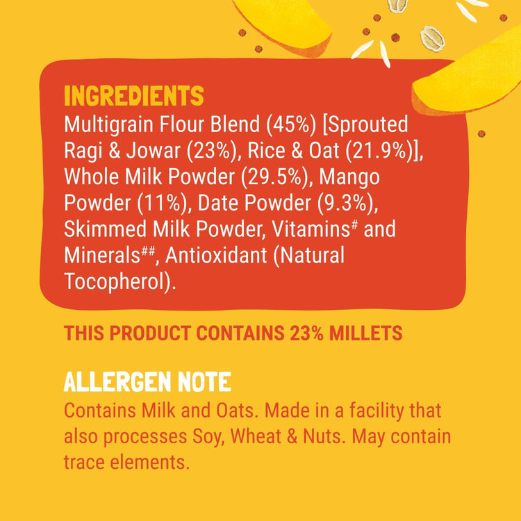 Slurrp Farm Cereal Mango, Ragi and Rice Cereal with Milk