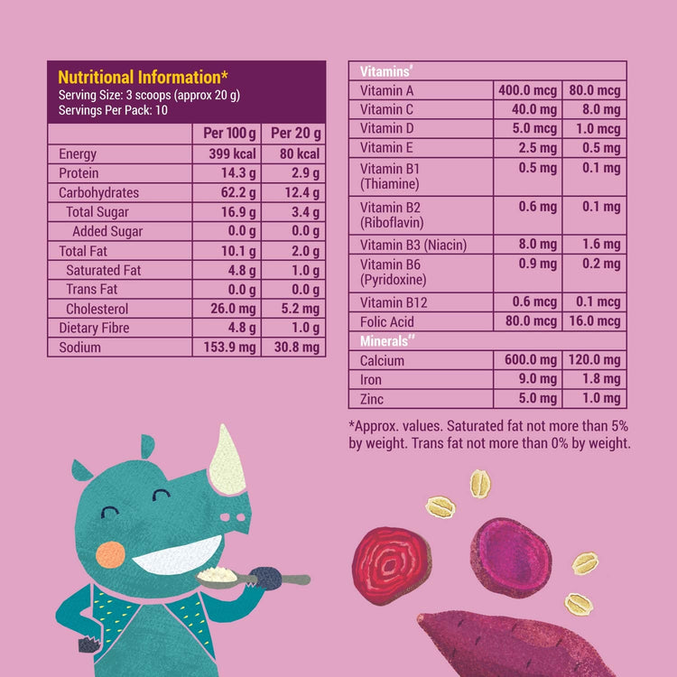 Slurrp Farm Sweet Potato, Beetroot & Oat Cereal with Milk