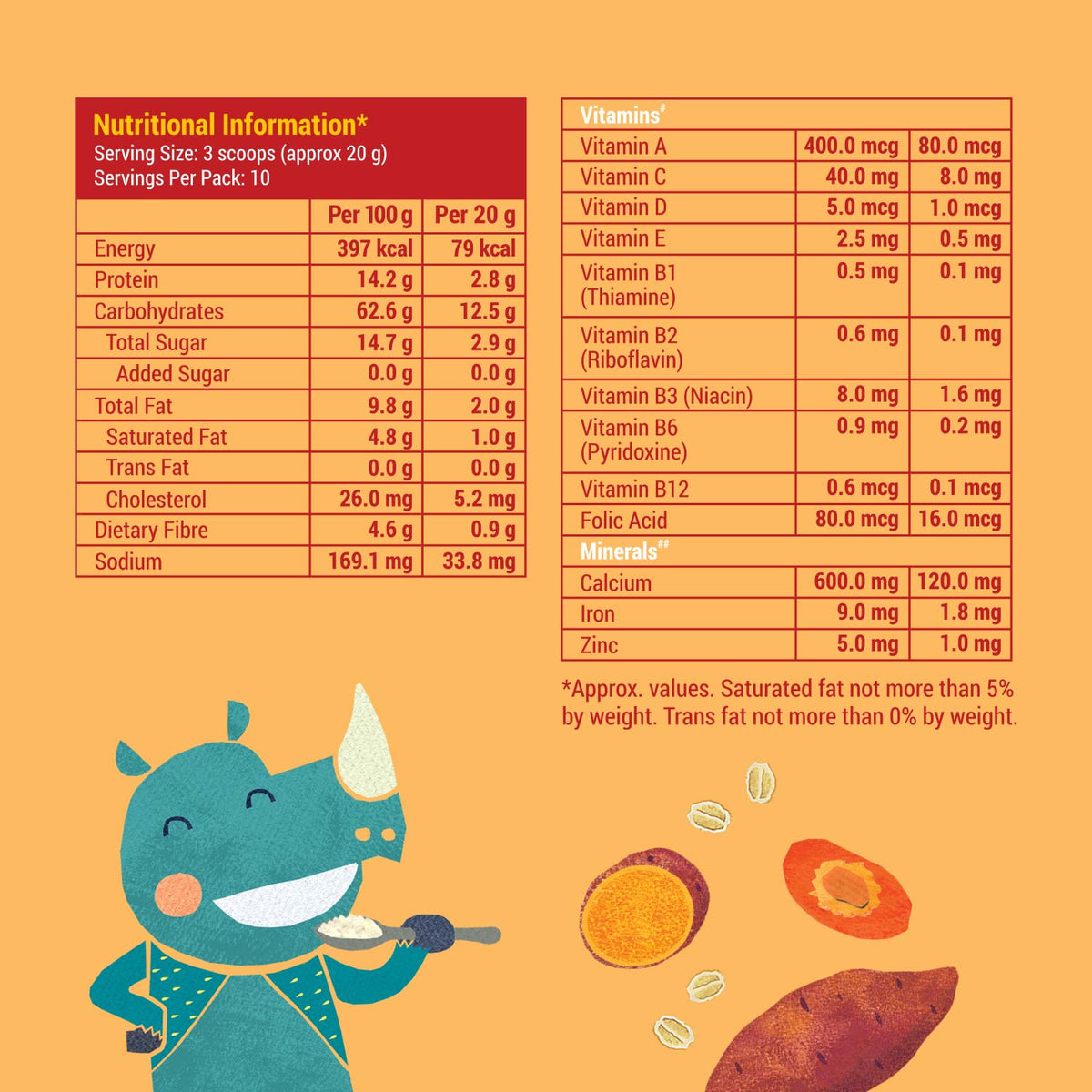 Slurrp Farm Sweet Potato, Carrot & Oat Cereal with Milk