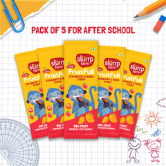 Made with 99% Fruit | FruitFull Strips - Pack of 5 for School | Strawberry and Mango